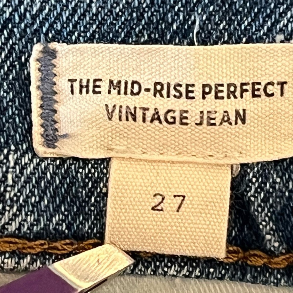 Madewell Mid-Rise Perfect‎ Vintage Jean Distressed Tapered Blue Denim ND511 27 - Picture 15 of 16